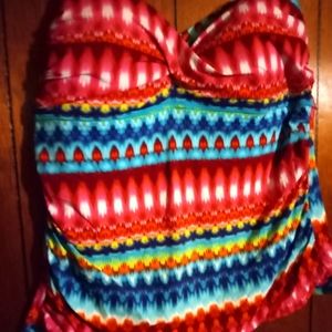 LIZ CLAIBORNE TANKINI IN GORGEOUS HUES OF COLORS SIZE 24W.